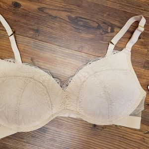 Bra 34 D Lively almond nwt wireless adj. con. straps beautiful feminine
